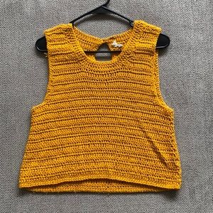 Yellow Orange, Crochet Blouse